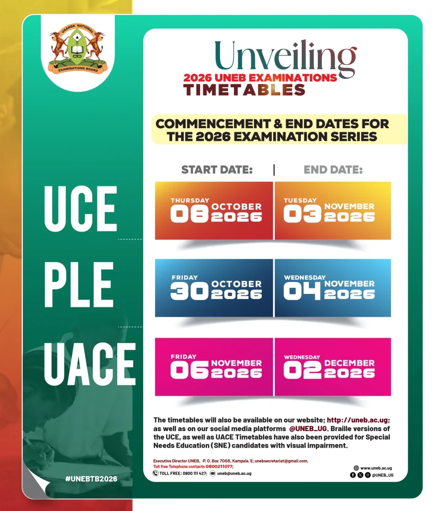 UNEB Releases 2026 National Examination Timetables